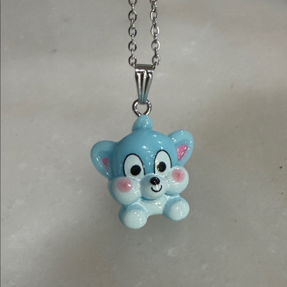 Cute Blue Cartoon Animal Pendant Necklace - Women's Jewelry